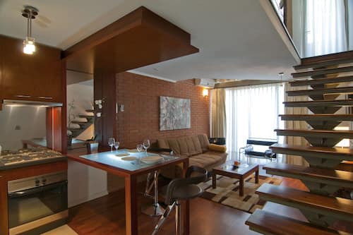 Loft, 1 Queen Bed, Kitchen | Private kitchen | Fridge, microwave, espresso maker, cookware/dishes/utensils