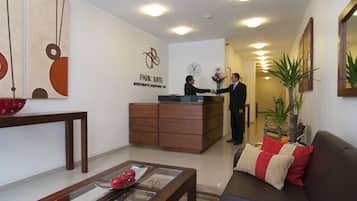 Welcome to Park Suite Apartments, where guests can check in and unwind in style.