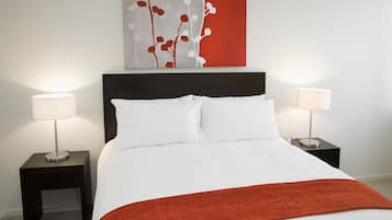 One Bedroom Apartment | Premium bedding, pillowtop beds, desk, blackout drapes