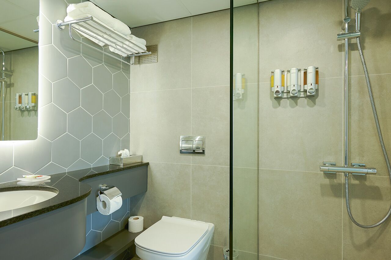 shower, free toiletries, hair dryer, bathrobes