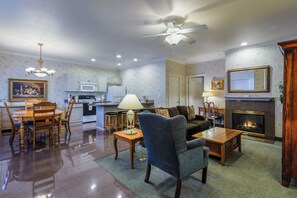 Flat-screen TV, DVD player