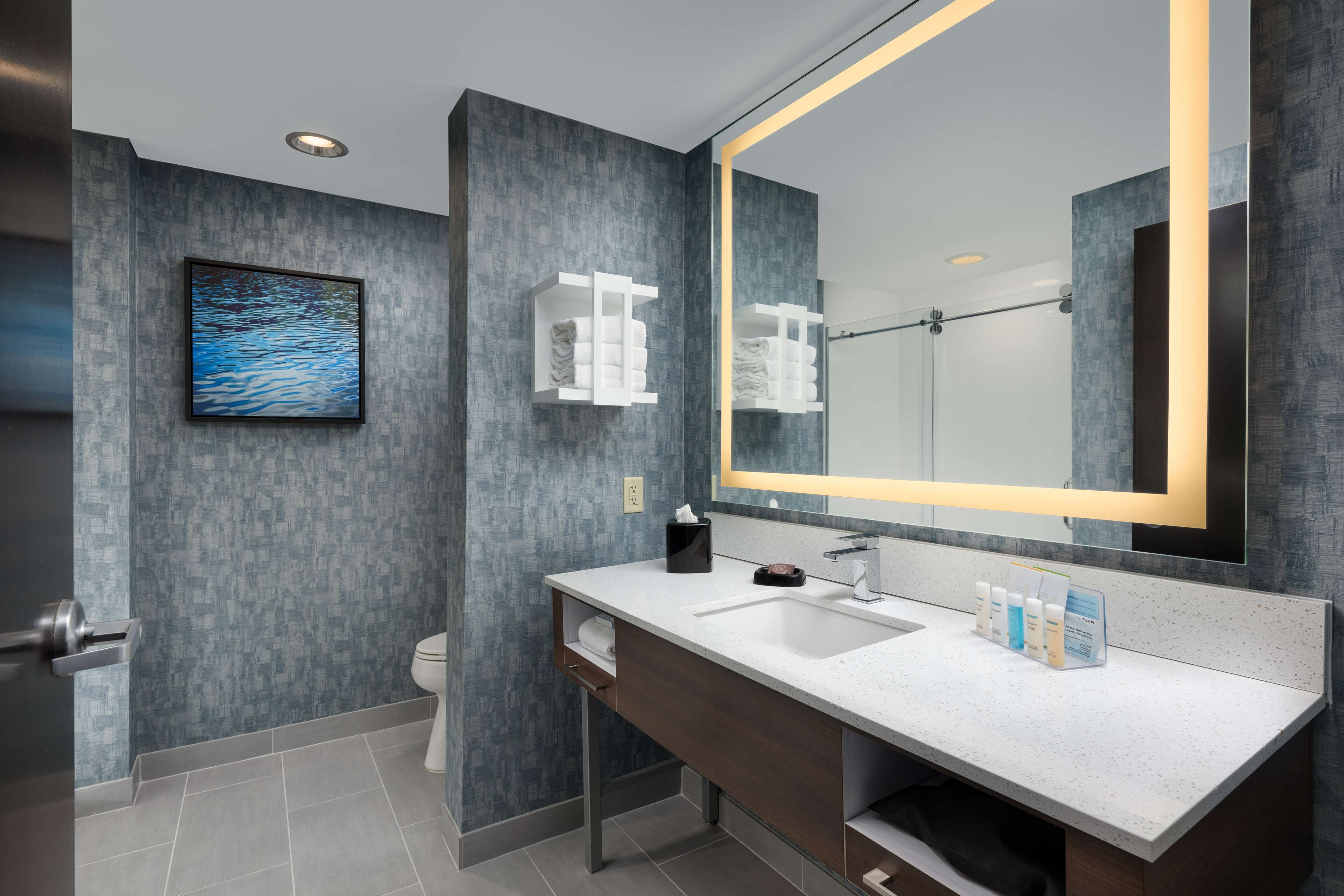 free toiletries, hair dryer, towels, soap