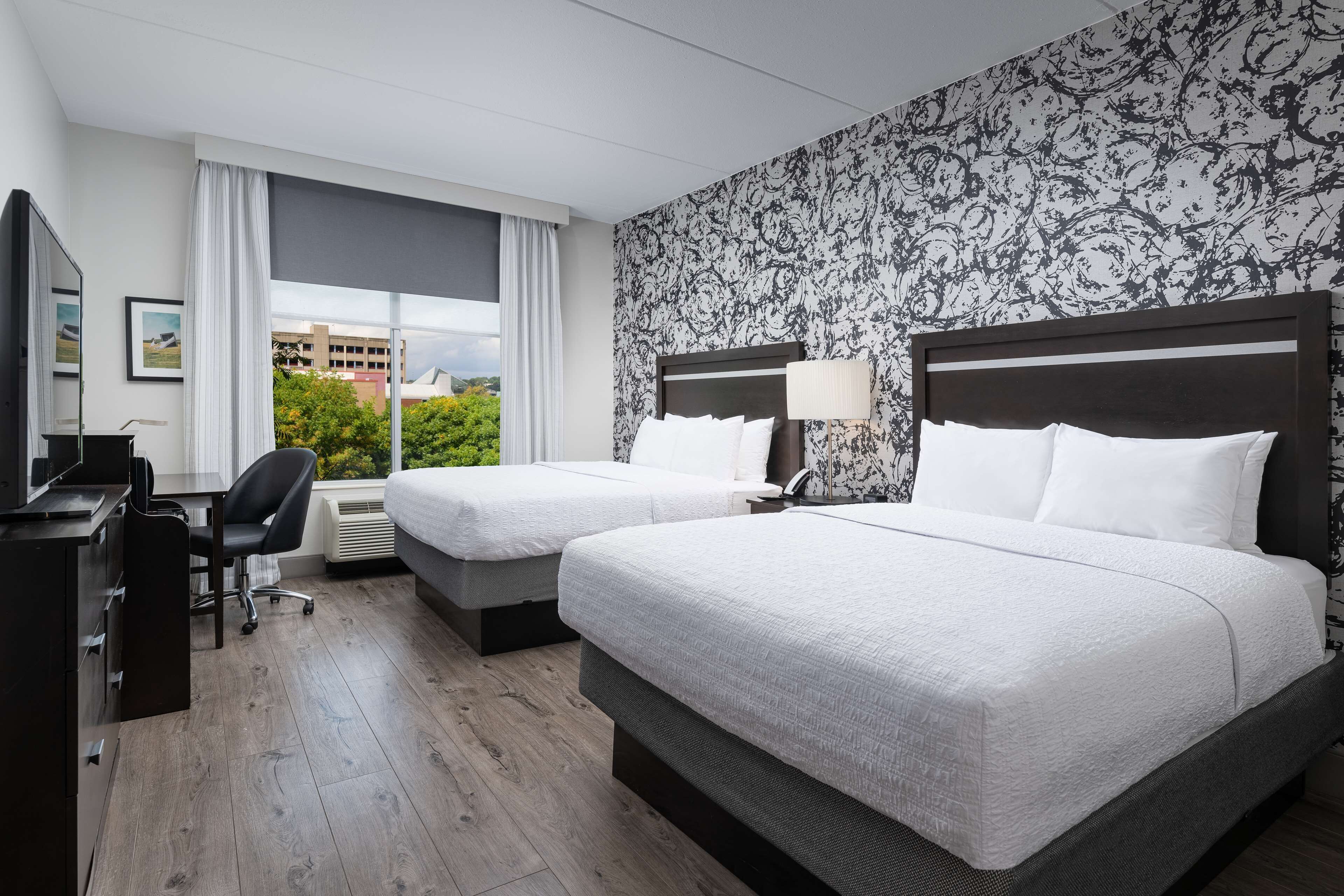 hypo-allergenic bedding, in-room safe, desk, laptop workspace