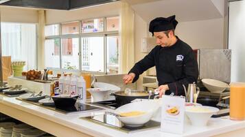 Daily buffet breakfast (EUR 14 per person)