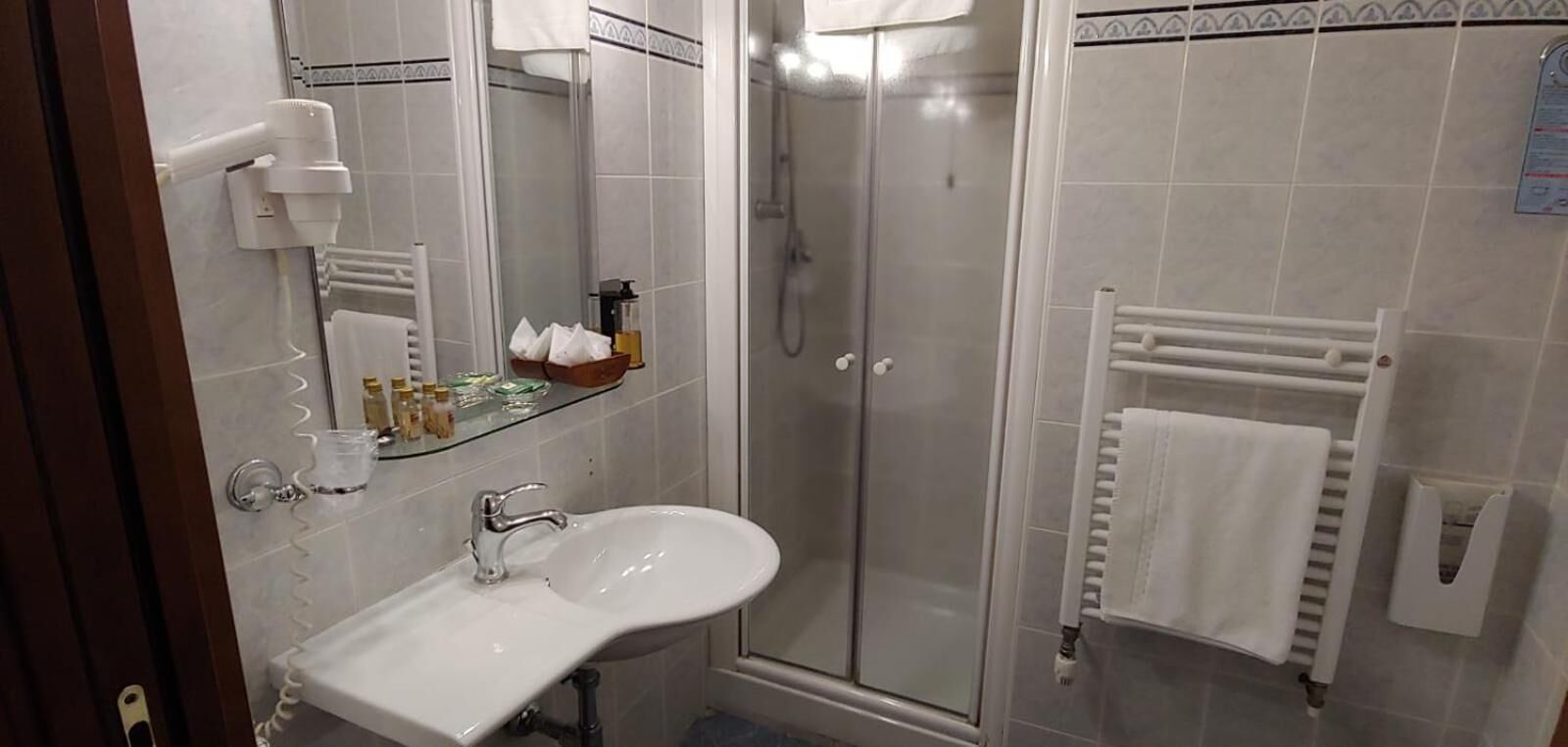 shower, free toiletries, hair dryer, bidet