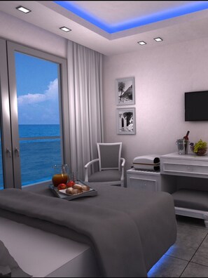 Luxury Double Room, Sea View | Cadar kapas Mesir, peralatan tempat tidur premium, tilam berlapik 