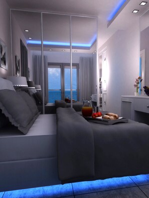 Luxury Double Room, Sea View | Egyptian cotton sheets, premium bedding, pillowtop beds, minibar - Kymata (Dio-Olympos)