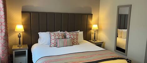 Desk, blackout drapes, iron/ironing board, free WiFi