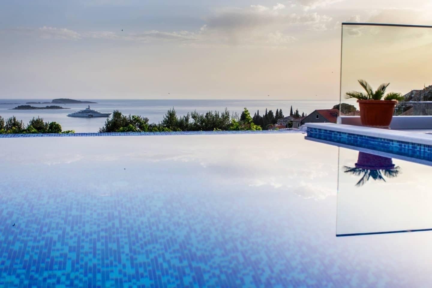 Outdoor pool, pool umbrellas