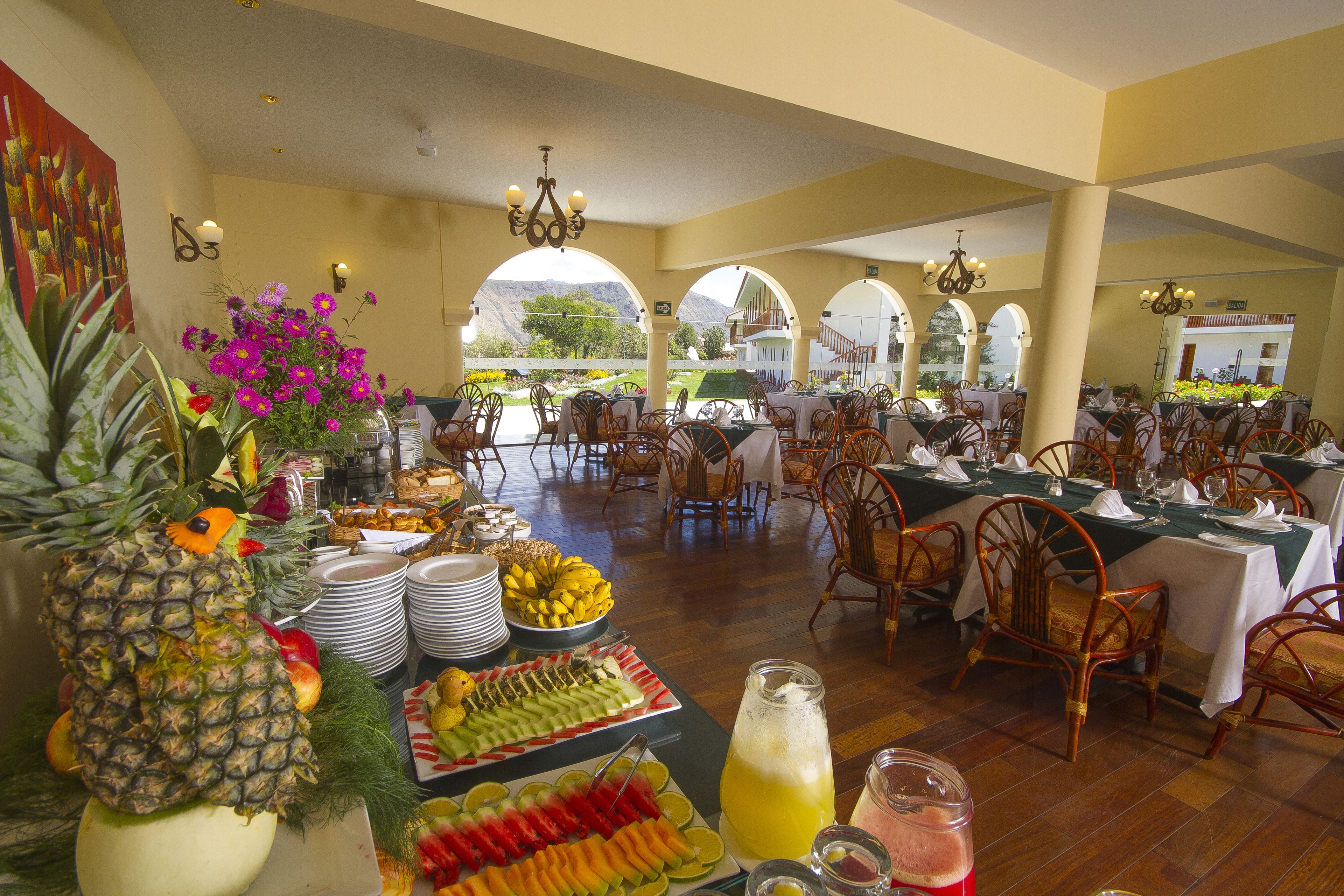 Breakfast and dinner served, garden views 