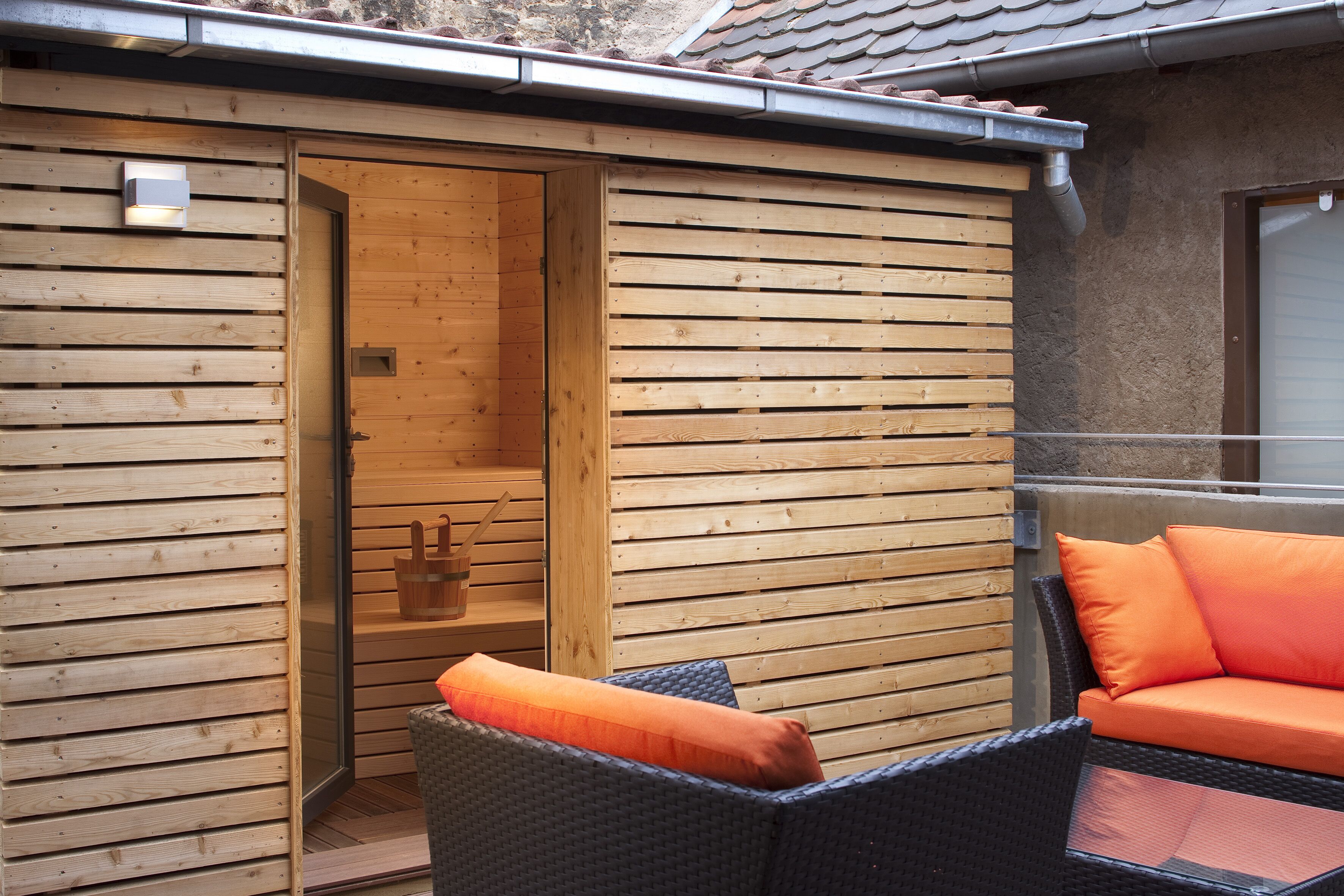signature double room, sauna | terrace/patio