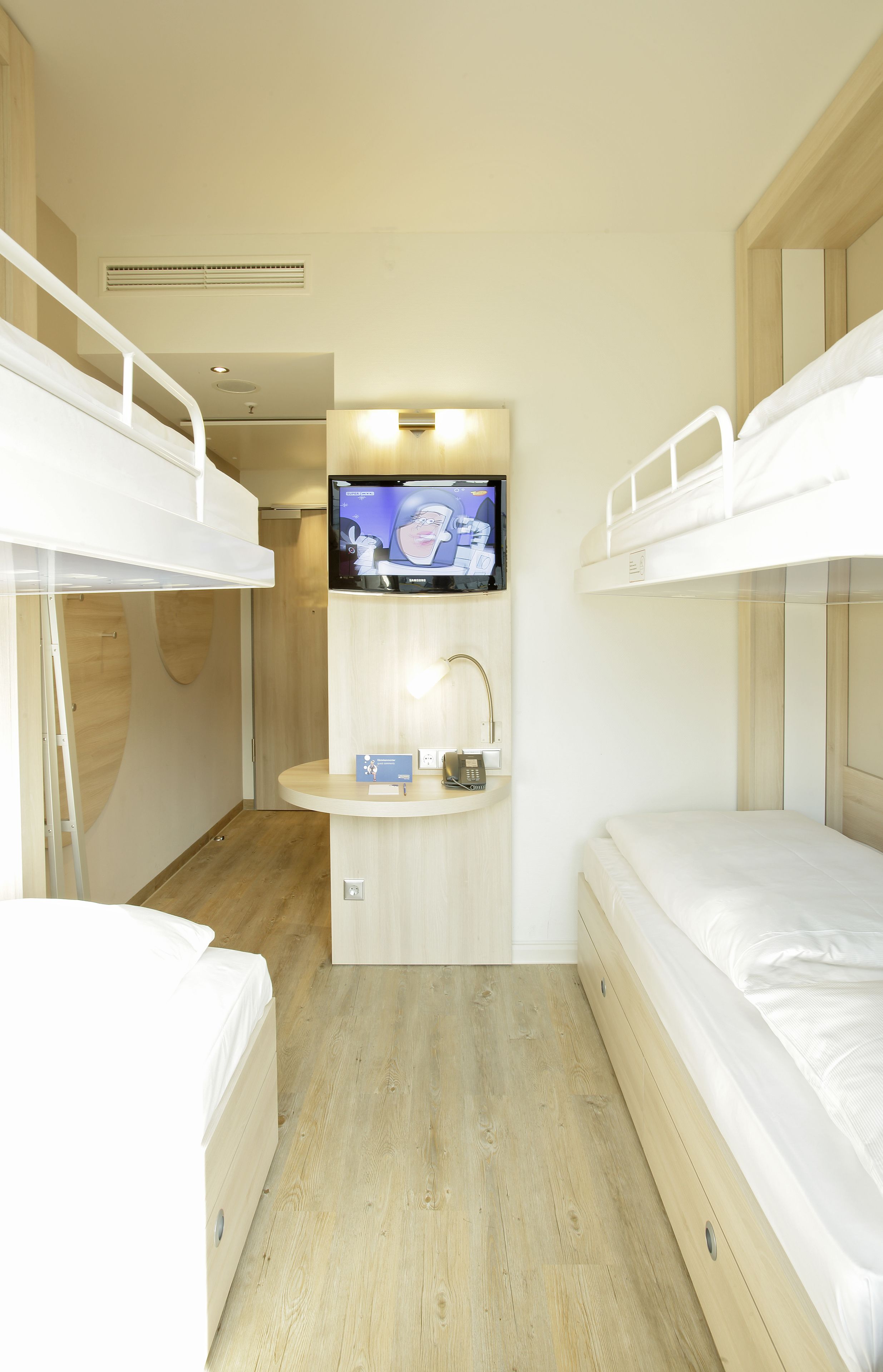 hypo-allergenic bedding, desk, soundproofing, free wifi