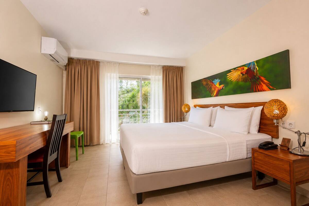 In-room safe, desk, laptop workspace, iron/ironing board