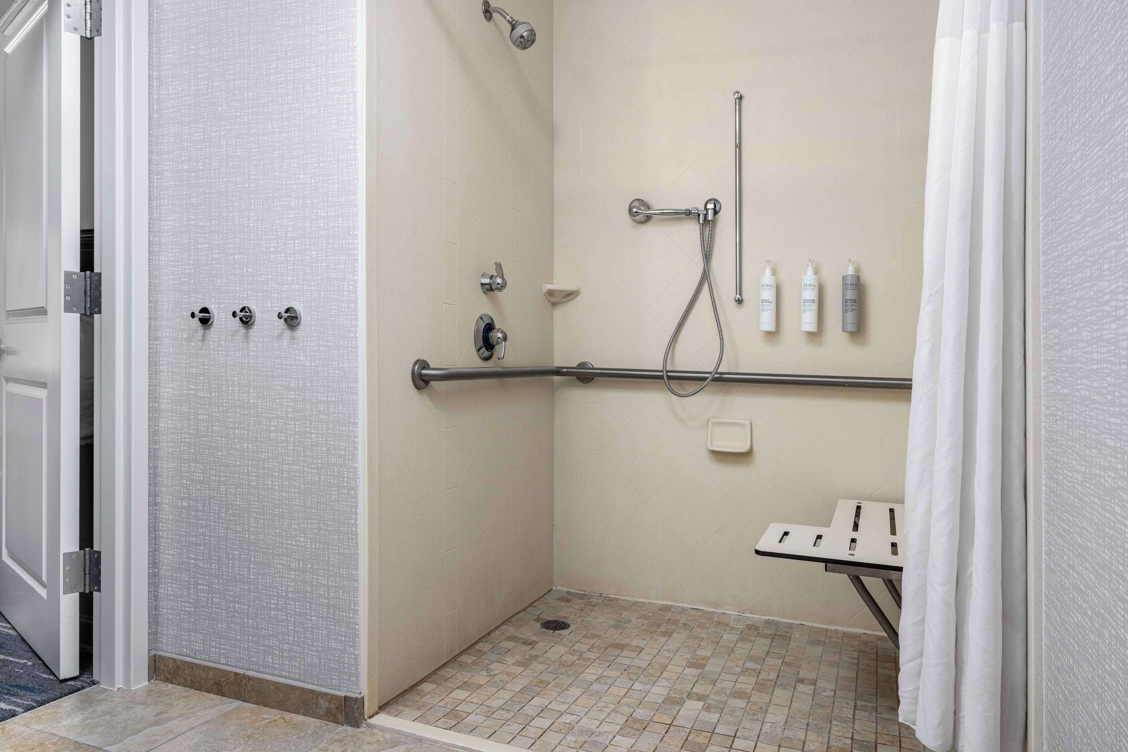 suite, 1 king bed, accessible, non smoking | bathroom shower