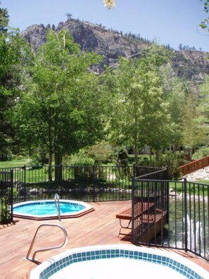 Outdoor spa tub - GetAways at Olympic Village Inn (Olympic Valley)