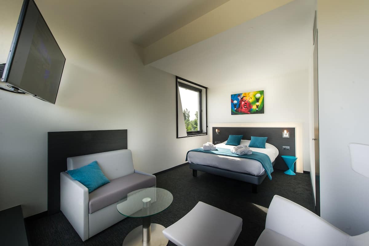 1 habitación y ropa de cama de alta calidad