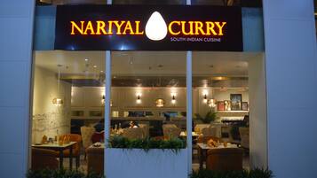 Breakfast, lunch, dinner served; Indian cuisine, al fresco dining