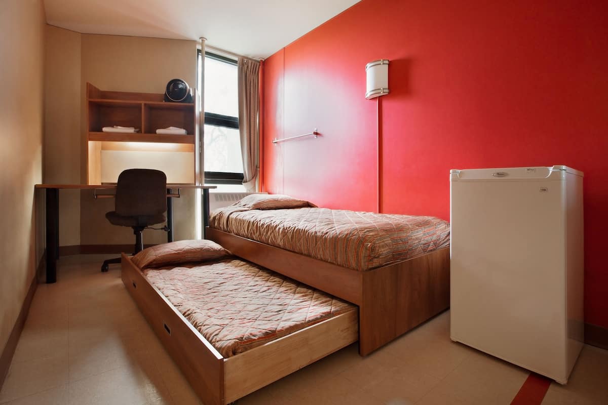 Twin Room, Shared Bathroom (1 Trundle bed) | Desk, laptop workspace, blackout drapes, iron/ironing board