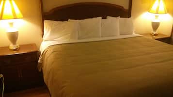 Down comforters, Select Comfort beds, individually furnished, desk