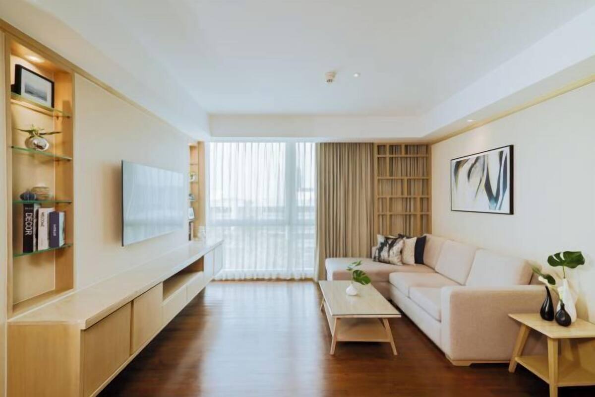 55-inch LCD TV with satellite channels, TV, books