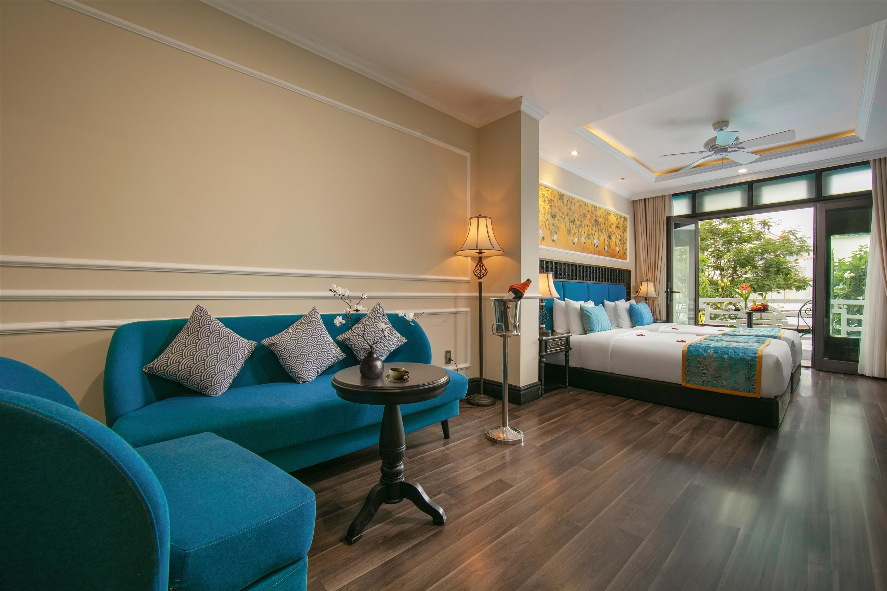 suite double or twin with balcony and pool view | 1 bedroom, premium bedding, in-room safe, desk