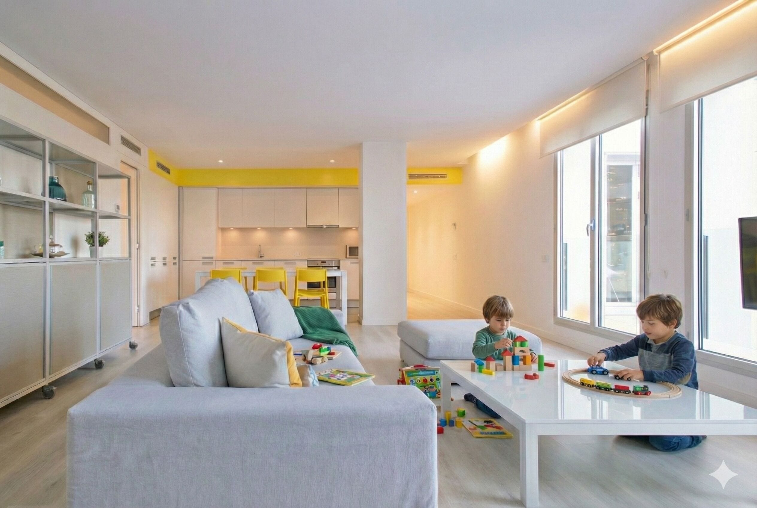 Perhehuoneisto (6 pax) | Oleskelualue | 32–tuumainen LCD-televisio, jossa satelliittikanavat