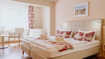 Desk, free WiFi, bed sheets