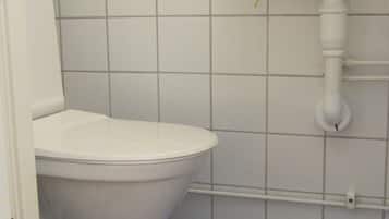 A bathroom with a toilet, a sink, and blue-tiled walls.