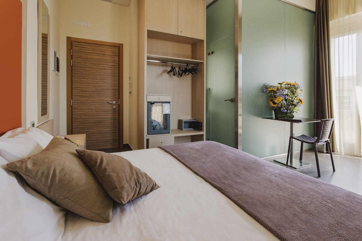 superior room, balcony, annex building (via urso, 35) | hypo-allergenic bedding, down duvets, select comfort beds, minibar