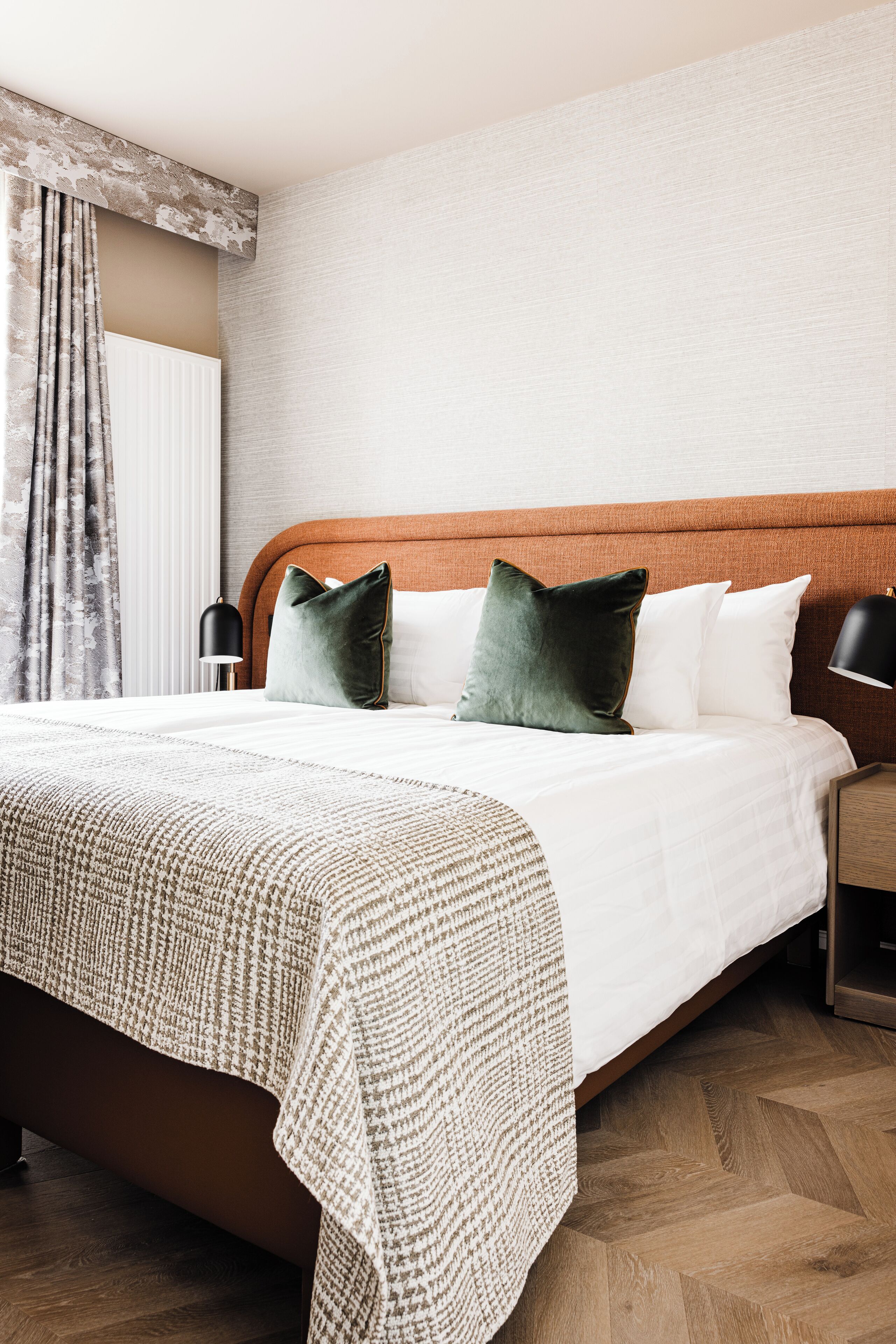 Hypo-allergenic bedding, down duvets, pillow-top beds, in-room safe