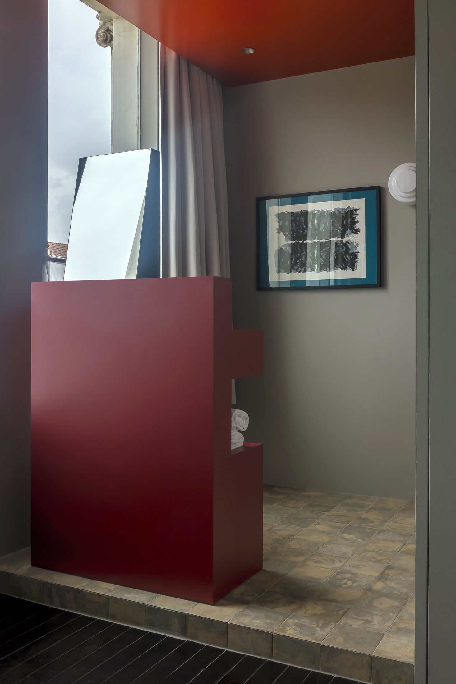 deluxe room (gold) | bathroom | hair dryer, towels