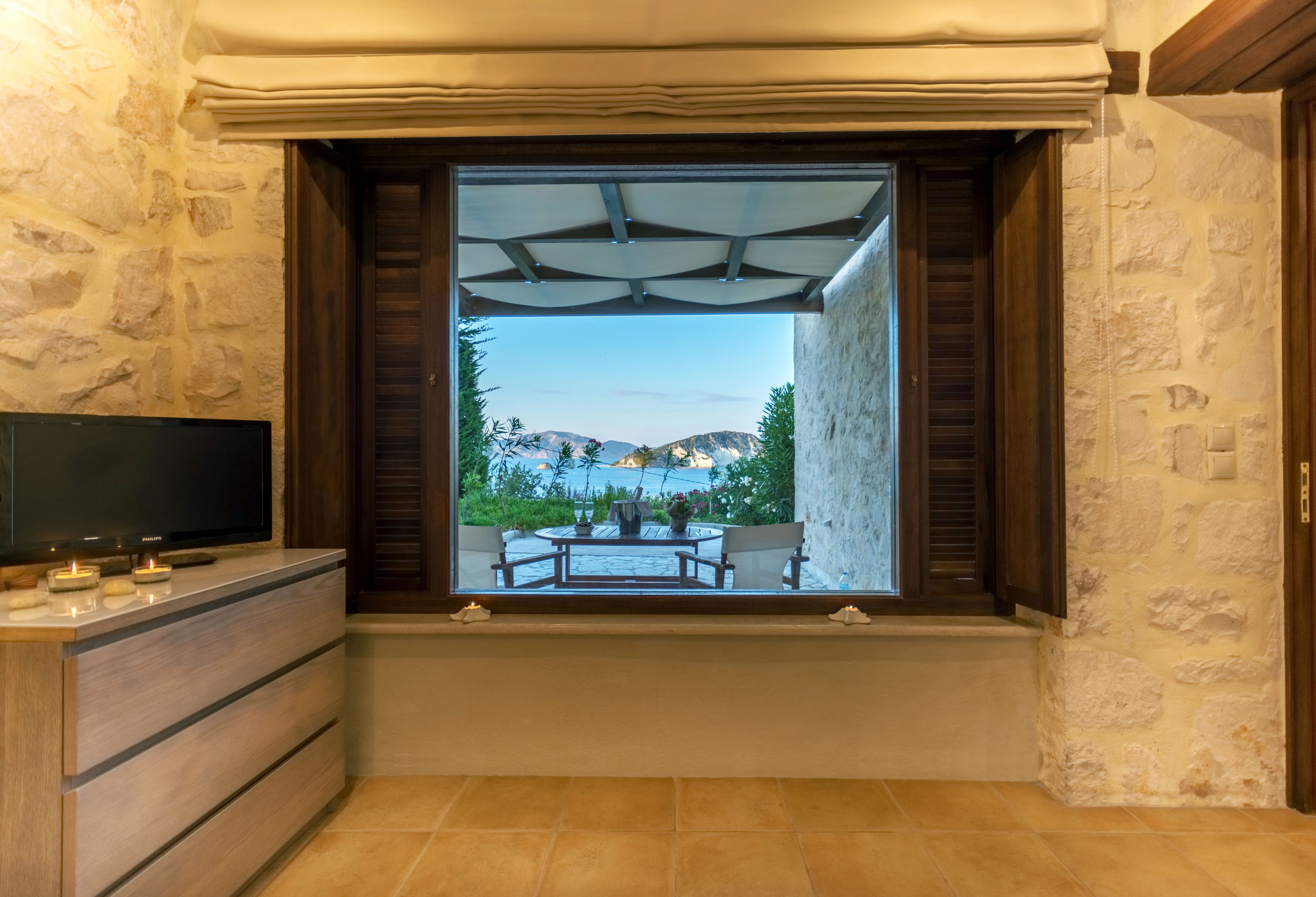 Villa Executive - 3 sovrum - privat pool - havsutsikt | Italienska Frette-lakan, sängtillbehör av högsta kvalitet och duntäcken