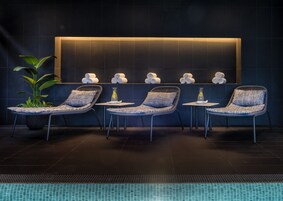 Indoor pool, sun loungers