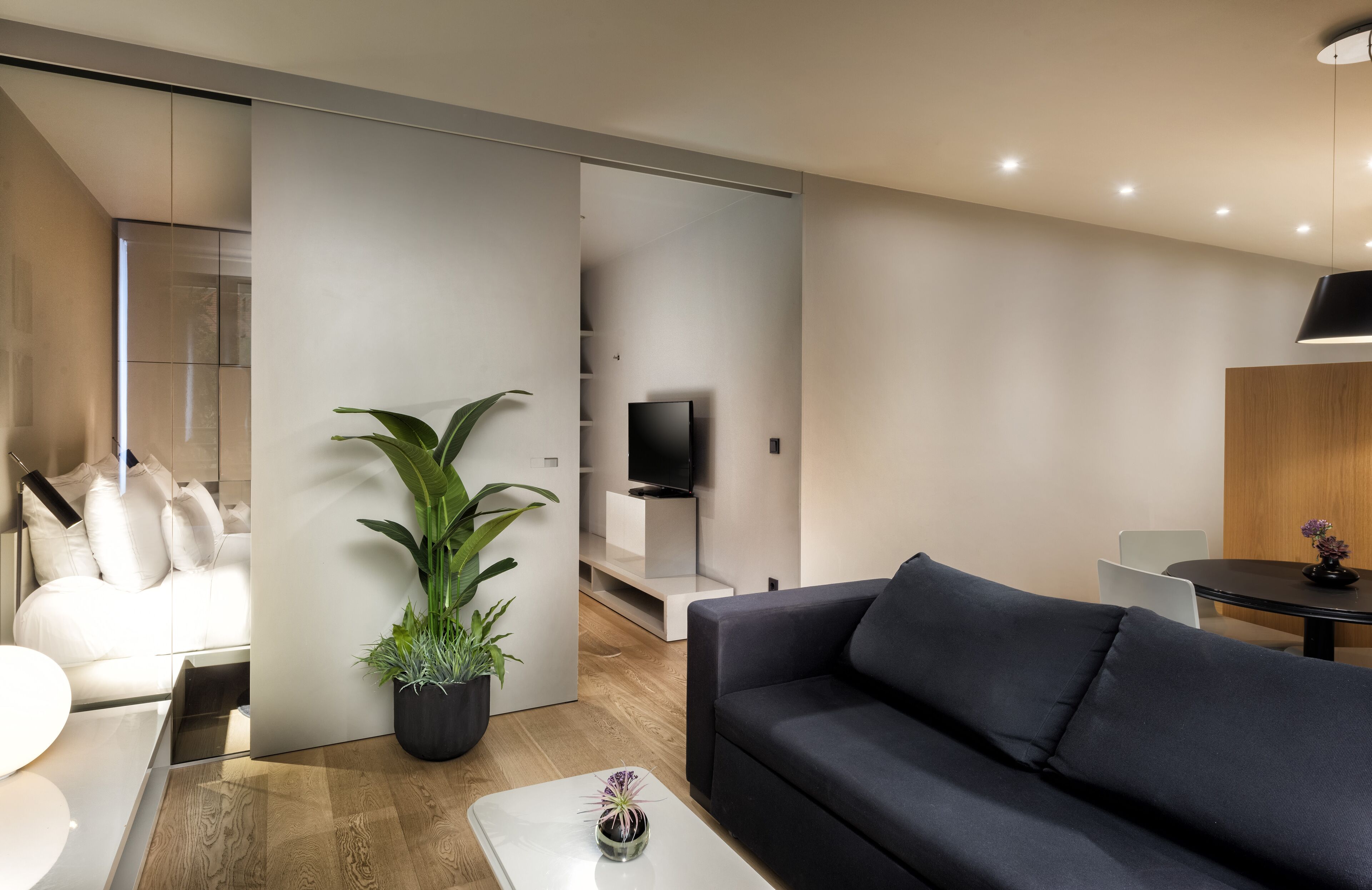 studio, 1 bedroom | living area | flat-screen tv