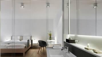 Suite, 2 habitaciones | Minibar, caja de seguridad en la habitación y escritorio