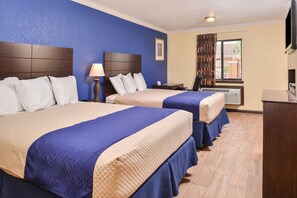 Desk, free WiFi, bed sheets, alarm clocks