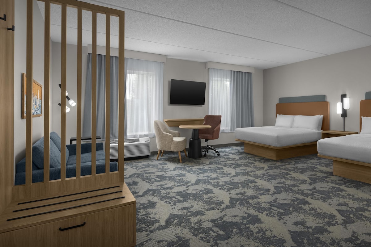 Suite Studio, 2 grands lits | Literie de qualité supérieure, coffres-forts dans les chambres, bureau