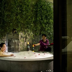 Sauna, body treatments, body scrubs, facials, 18 treatment rooms