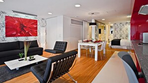 Suite, tekjøkken | Oppholdsområde