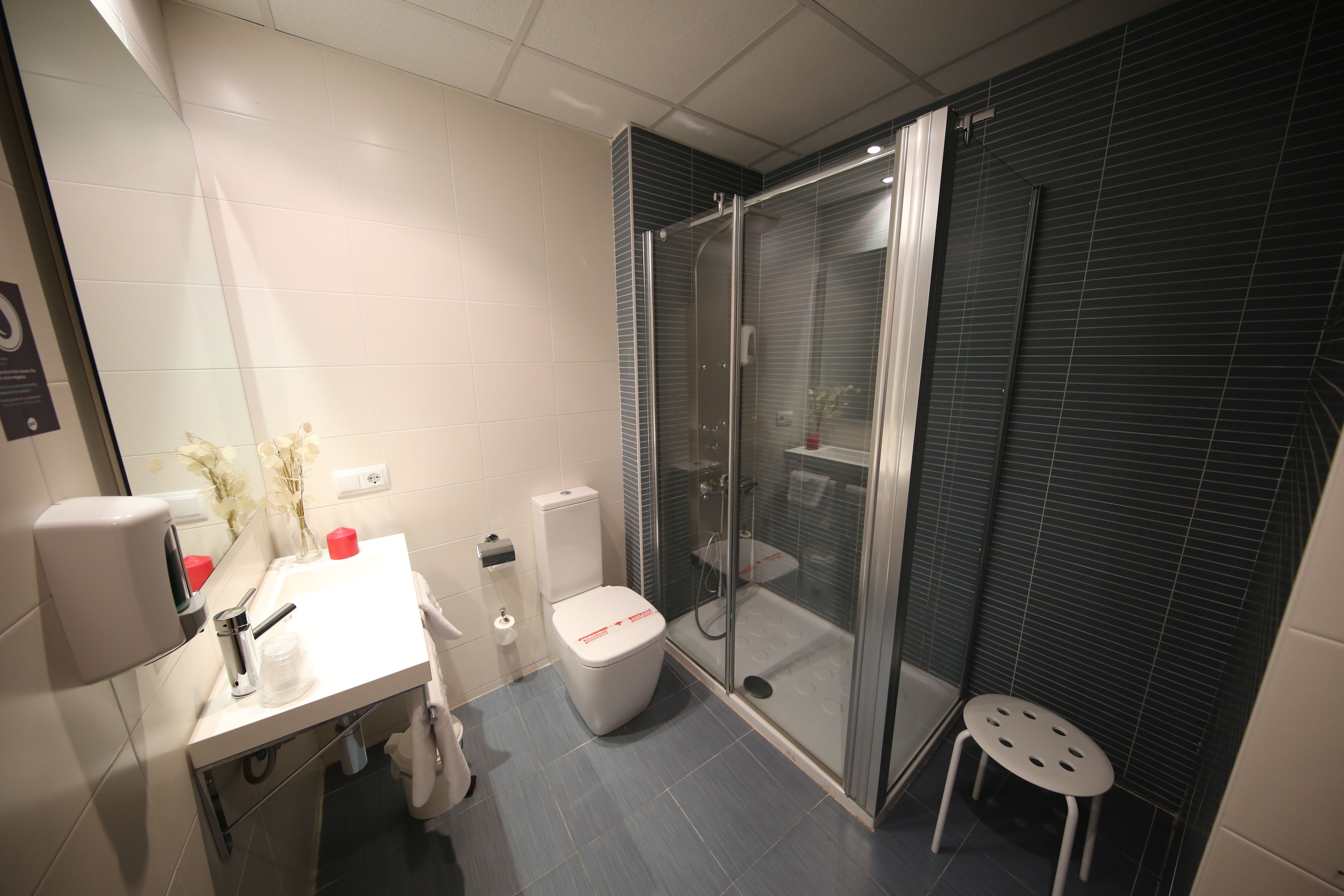 triple room | bathroom | shower, hair dryer, towels