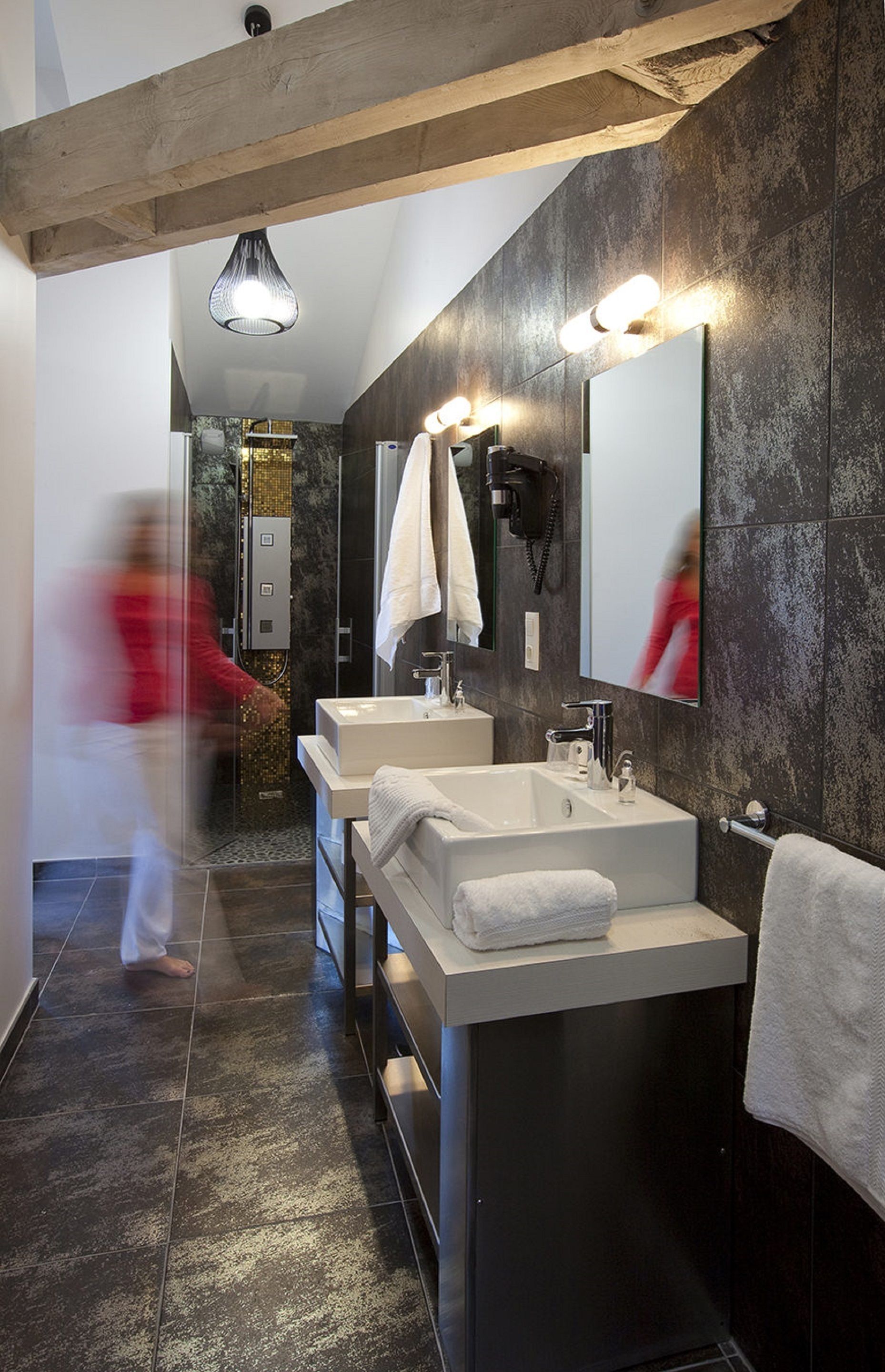 double room privilege | bathroom | shower, hair dryer, towels