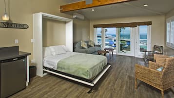 42-inch flat-screen TV with cable channels, TV, iPod dock