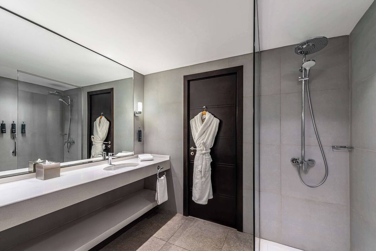 twin junior suite with sea view | bathroom shower