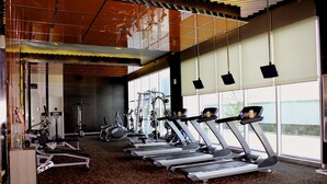 A gym with treadmills, elliptical machines, and weight equipment. - Novotel Bangka Hotel & Convention Centre (Pangkalpinang)