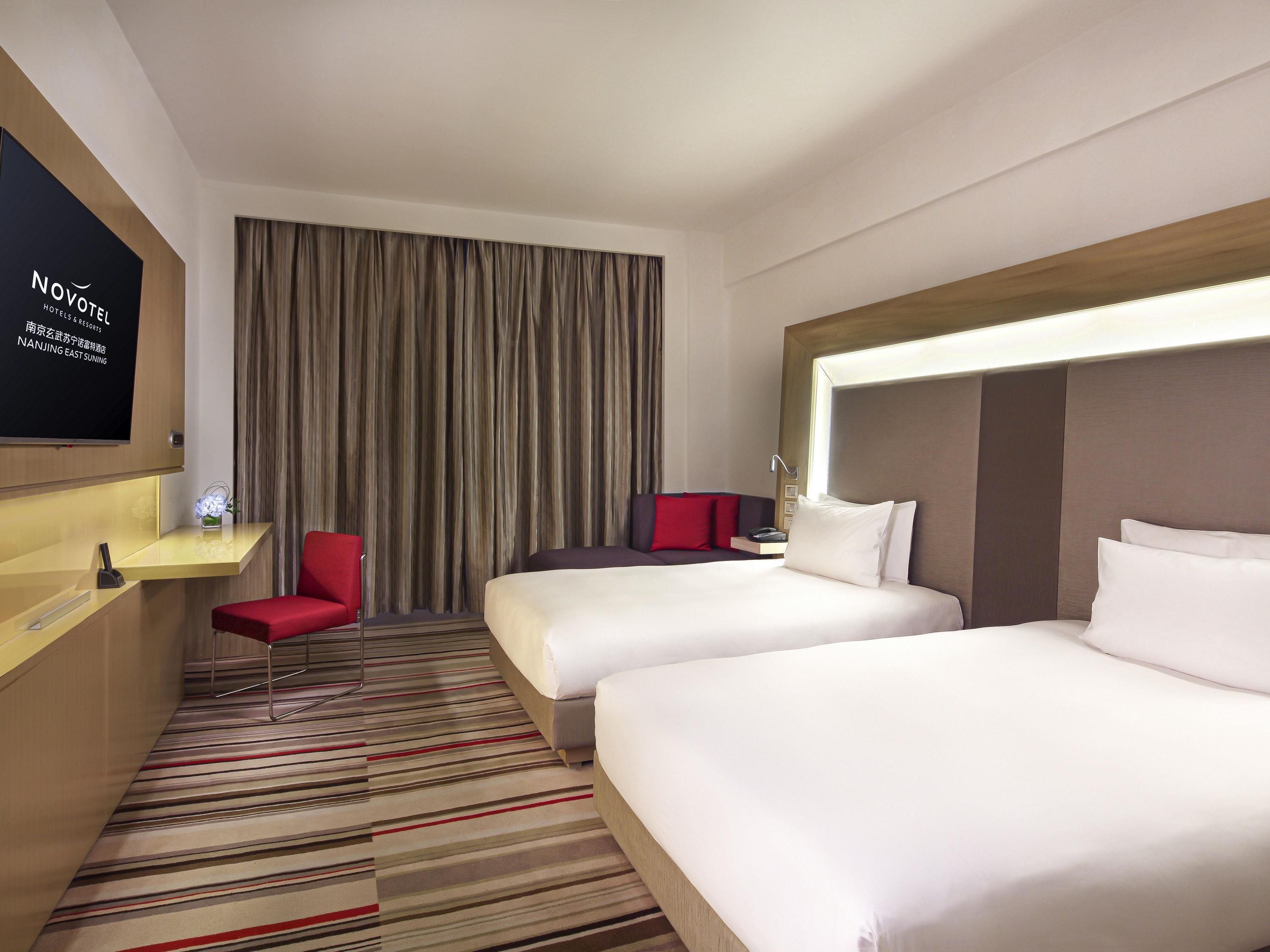 Standardrum - 2 enkelsängar | 1 sovrum, egyptiska bomullslakan och sängtillbehör av högsta kvalitet