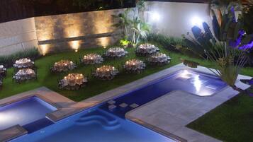 Outdoor banquet area