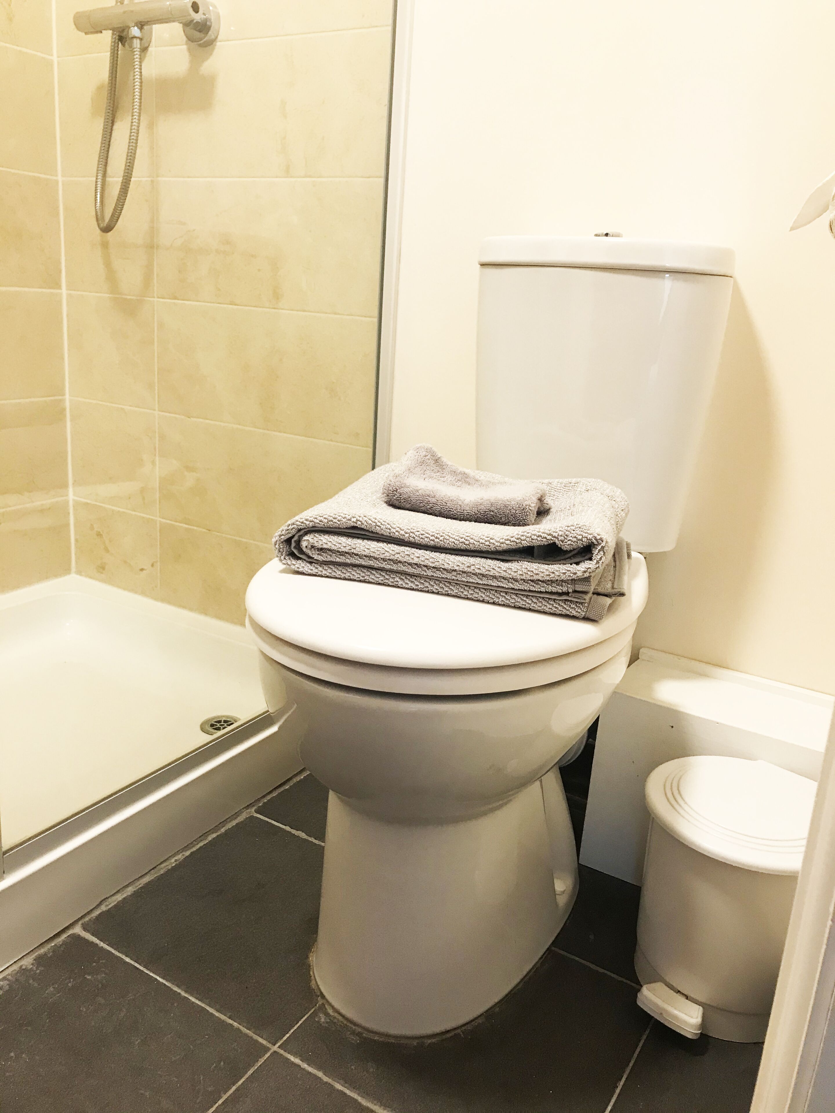 A bathroom with a toilet, a bidet, and a bathtub.