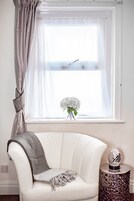 Individually furnished, desk, laptop workspace, blackout curtains