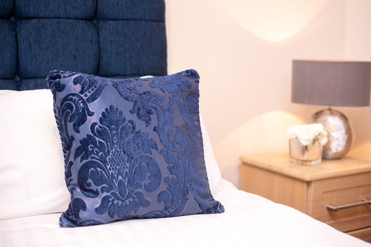 Individually furnished, desk, laptop workspace, blackout curtains