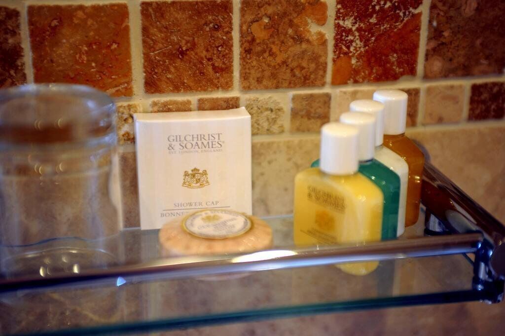 free toiletries, hair dryer, slippers, towels